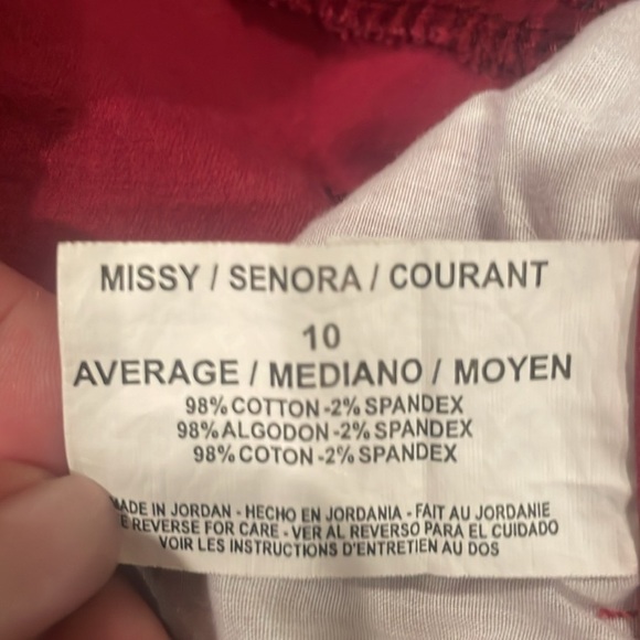 Nine West Cigarette Skinny Jeans Burgundy Red Cranberry Ankle Denim Sz 10 - Picture 10 of 12